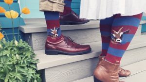 ModSocks Women's Hungry Goats Knee Socks and Men's Hungry Goats Crew Socks
