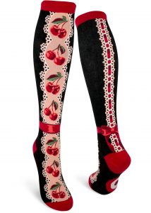 Cherries on these pinup style women's knee socks.