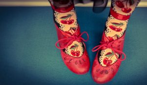 Cute cherrie socks with red shoes