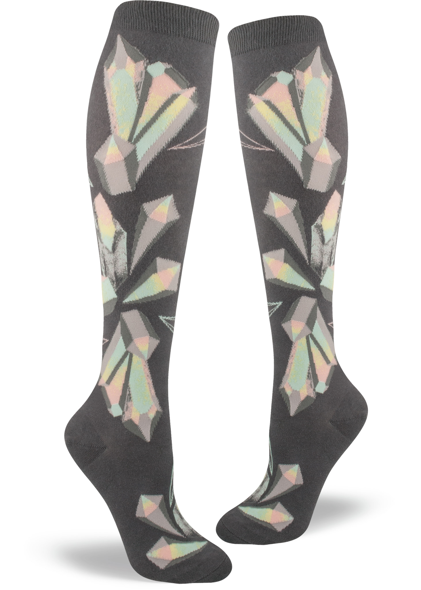 crystal-socks-womens-knee-high-cute-sock-modsocks-gray | ModSocks ...