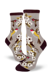 Hummingbird Garden Women's Crew Socks