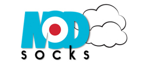 ModSocks novelty sock brand wholesale logo with white clouds