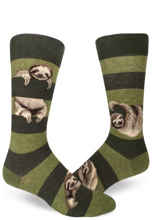Men's Sloth Crew Socks in Heather Peat