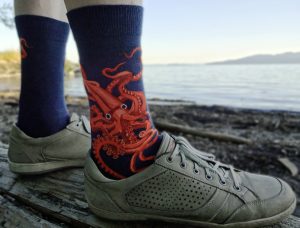 Squid socks for men by ModSocks on the pacific northwest coast.