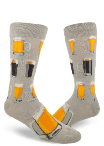 Beer socks for men with craft beer in gray by ModSocks.