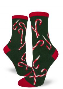 Christmas socks with candy canes by ModSocks.