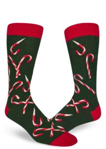 Candy cane socks for men as christmas gift ideas for men by ModSocks.