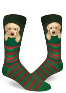 Cute labrador socks for men aka a christmas sock with dogs by ModSocks.
