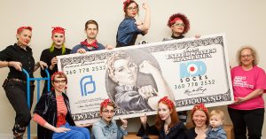 ModSocks presents Mt. Baker Planned Parenthood with $25,000 from Nasty Rosie Socks sales.